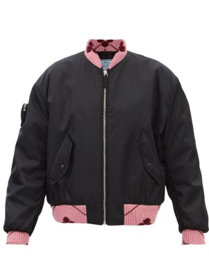 PRADA Re-Nylon bomber jacket ~ womens black front zip designer jackets