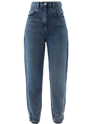 ISABEL MARANT ÉTOILE Ticosy tapered wide-leg jeans | womens acid wash 80s style denuim fashion | high rise waist - flipped