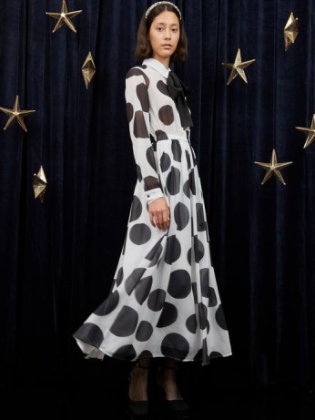 sister jane Polka Planet Maxi Dress / floaty polka dot print shirt dresses / large spot prints - flipped