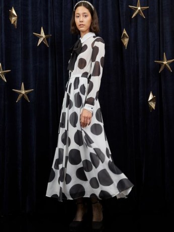 sister jane Polka Planet Maxi Dress / floaty polka dot print shirt dresses / large spot prints