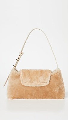 Elleme Envelope Shearling Bag in Cream / fluffy texture shoulder bags - flipped