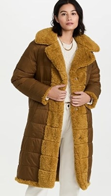Essentiel Antwerp Reversible Alexander Faux Fur Puffer Coat / womens sherpa winter coats - flipped