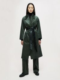 JIGSAW Freya Cord Belted Trench Coat ~ womens green corduroy tie waist coats