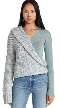 Hellessy Kristina Knit Sweater Smokey Blue | asymmetric design sweaters