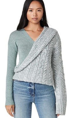 Hellessy Kristina Knit Sweater Smokey Blue | asymmetric design sweaters - flipped