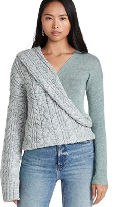 Hellessy Kristina Knit Sweater Smokey Blue | asymmetric design sweaters