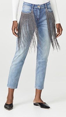 Hellessy Lance Jeans ~ metallic fringed denim jeans - flipped
