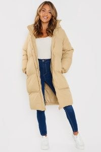 JAC JOSSA STONE LONG LINE BELTED PUFFER COAT ~ padded celebrity inspired longline winter coats