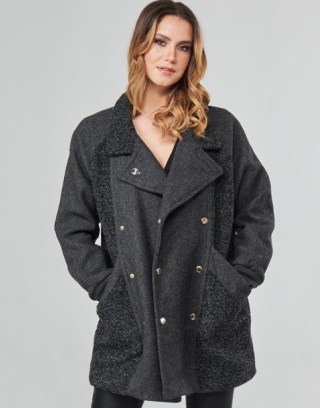 KAPORAL FLOWY Coat in Grey ~ womens casual winter coats ~ spartoo women’s outerwear - flipped