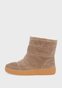 HOBBS LATIKA SUEDE ANKLE BOOT Deep Camel / cute and casual winter boots / womens brown faux shearling fur lined booties