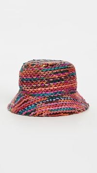 Lele Sadoughi Sweater Knit Bucket Hat in Desert Rainbow / womens multicoloured hats