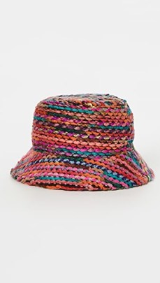 Lele Sadoughi Sweater Knit Bucket Hat in Desert Rainbow / womens multicoloured hats - flipped