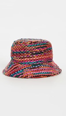 Lele Sadoughi Sweater Knit Bucket Hat in Desert Rainbow / womens multicoloured hats