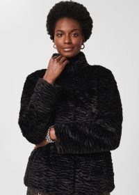 HOBBS LIA FAUX FUR COAT / luxe textured winter coats / glamorous high neck jackets