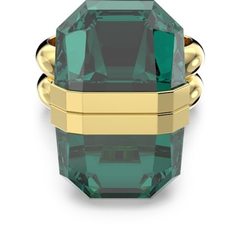 SWAROVSKI Lucent ring Magnetic in Green Gold-tone plated – statement crystal rings - flipped