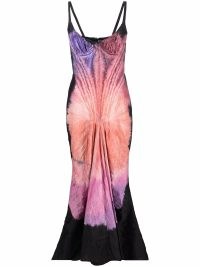 Marni abstract-print spaghetti-strap gown ~ strappy bust-cup style silk gowns ~ glamorous occasion dresses ~ womens evening event wear
