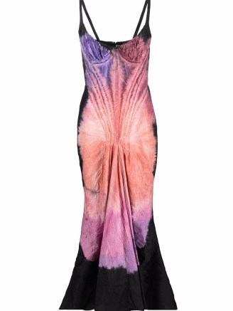 Marni abstract-print spaghetti-strap gown ~ strappy bust-cup style silk gowns ~ glamorous occasion dresses ~ womens evening event wear