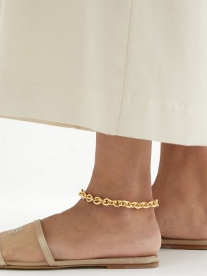 LAURA LOMBARDI Cable 14kt gold-plated cable-chain anklet – chunky chain anklets