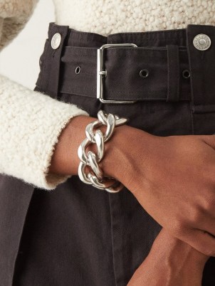 ISABEL MARANT Chunky chain-link silver-tone metal bracelet – designer statement bracelets