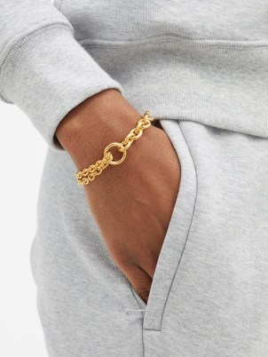 ALL BLUES Double recycled gold-vermeil bracelet – womens stylish chunky chain bracelets – chic jewellery - flipped