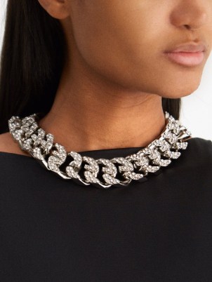 GIVENCHY G-link crystal-embellished necklace / glamorous statement necklaces / evening event occasion jewellery - flipped