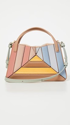 Mlouye Mini Sera Tote in Pastel / small structured handbags / luxe colour block bags - flipped
