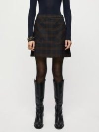 Jigsaw Mulberry Check Skirt Purple | short checked A-line skirts