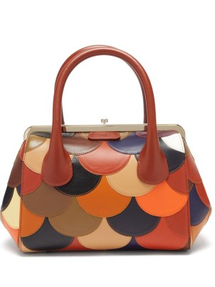 CHLOÉ Joyce patchwork leather handbag / multicoloured vintage style top handle bags / beautiful luxe designer handbags - flipped