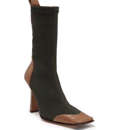 MIISTA Noelle Boot in Brown ~ colour block square toe boots - flipped