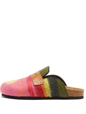 JW ANDERSON Landscape felted-wool backless penny loafers - flipped