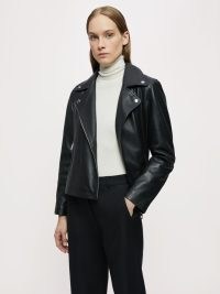 JIGSAW Quinn Leather Biker ~ womens black stud detail jackets