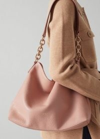 L.K. BENNETT REBECCA PINK LEATHER HOBO BAG ~ luxe slouchy shoulder bags