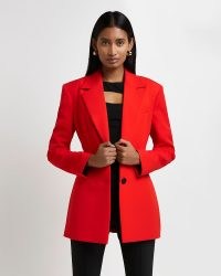 RIVER ISLAND RED TAILORED BLAZER ~ women’s bright on-trend blazers ~ womens fashionable jackets
