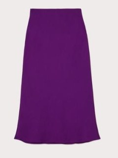 Jigsaw Satin Bias Midi Slip Skirt | purple fluid fabric skirts