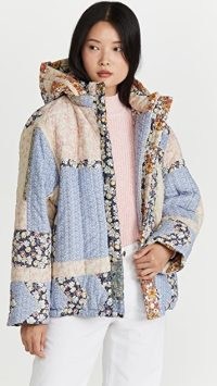 Sea Sydney Puffer Jacket / women’s floral patchwork hooded jackets