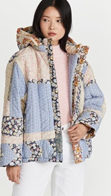 Sea Sydney Puffer Jacket / women’s floral patchwork hooded jackets