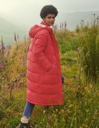 BODEN Skye Puffer Coat Bright Coral ~ women’s vibrant winter coats