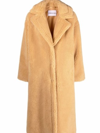 STAND STUDIO midi faux-fur coat in Honey ~ women’s textured winter coats ~ womens glamorous outerwear