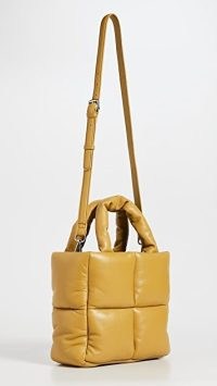 STAND STUDIO Rosanne Puffy Bag Mustard Yellow / square design padded top handbags / quilted open top shoulder bags
