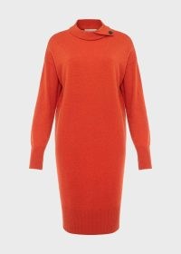 HOBBS TALIA KNITTED DRESS in Burnt Orange / sweater dresses