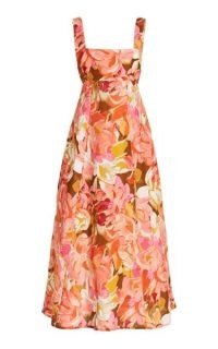 Acler Tate Linen-Blend Midi Dress in Floral