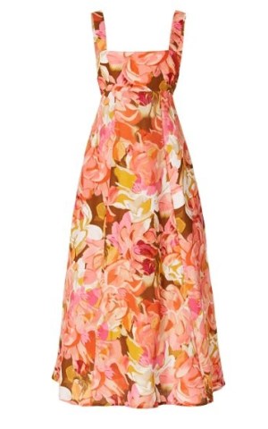 Acler Tate Linen-Blend Midi Dress in Floral - flipped