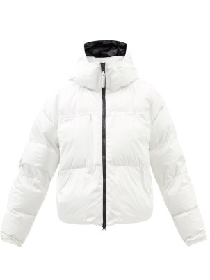 ADIDAS BY STELLA MCCARTNEY Hooded padded jacket in white ~ womens designer puffer jackets - flipped