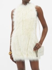 SAINT LAURENT Sleeveless faux-fur mini dress / luxe vintage inspired dresses / 1960s style evening fashion
