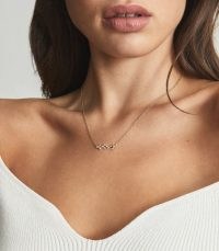 REISS ZODIAC VIRGO NECKLACE GOLD ~ star sign crystal constellation necklaces ~ feminine luxe style fashion jewellery