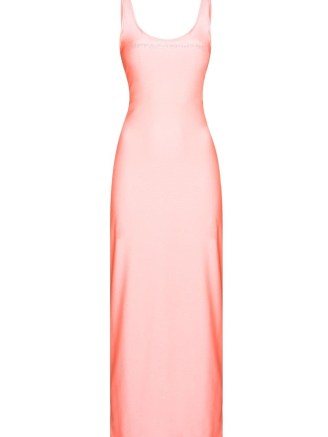 Alexander Wang pink crystal-logo sleeveless midi dress