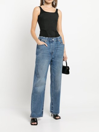 Alexander Wang elasticated-waist jeans | womens designer blue denim - flipped
