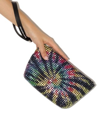 Alexander Wang Heiress crystal-embellished clutch bag / multicoloured crystals / glamorous evening bags / womens designer party accessories