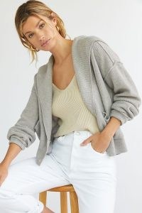 Pilcro Cashmere Hoody Cardigan in Grey / women’s luxe hoodies / womens sportswear inspired cardigans