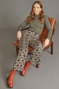 Damson Madder Retro Floral-Print Trousers | womens vintage 70s style fashion